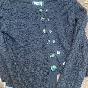 Brown knit button up sweater